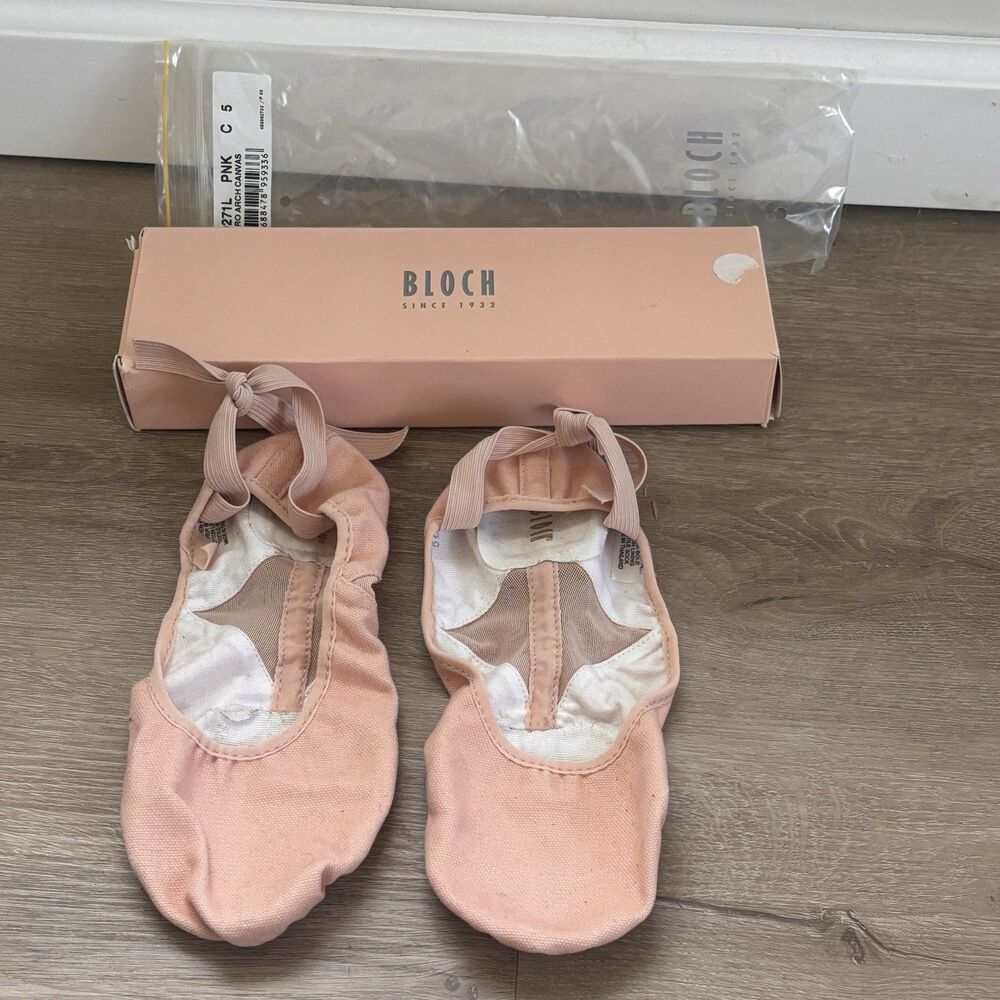 Bloch  Pro Arch Canvas Pink Ballet Shoes Slippers Toddler Child Sz 5C Girl